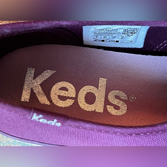 Keds Women's Maroon/Purple Pointed Toe Ballet Sneakers - New Without Box - Picture 4 of 5